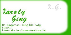 karoly ging business card